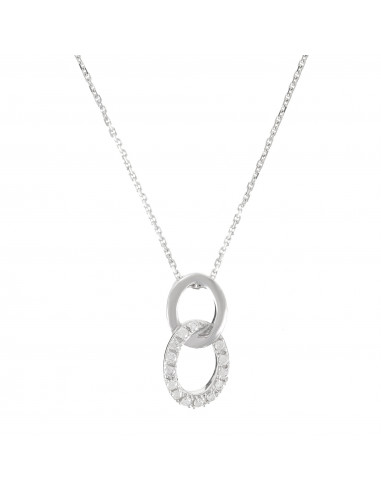 Pendentif Forever linked Or Blanc Diamant 0,11ct