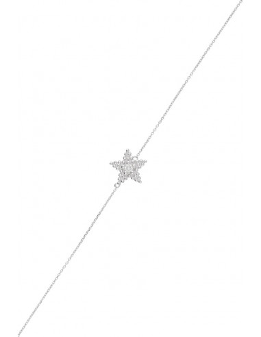 Bracelet Or Blanc 375/1000 "Stars" D0,047 cts/1