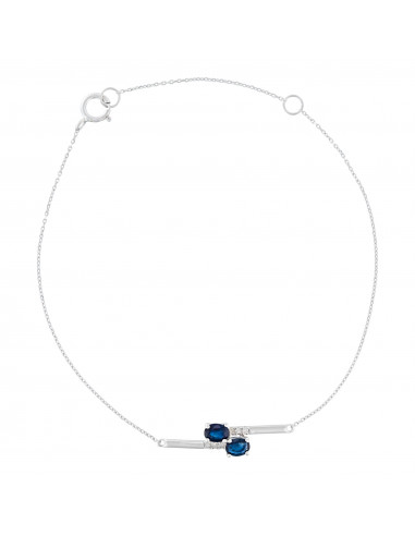 Bracelet Or Blanc 375/1000 "Cayagan"  D 0,03 cts/6 SA 0,5 cts/2