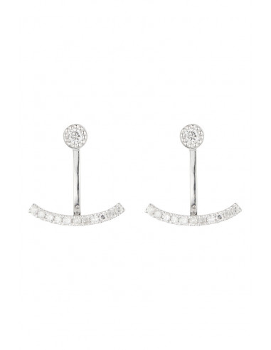 Boucles d'oreilles Or Blanc 375/1000 "Rayong" D 0,19 cts/24